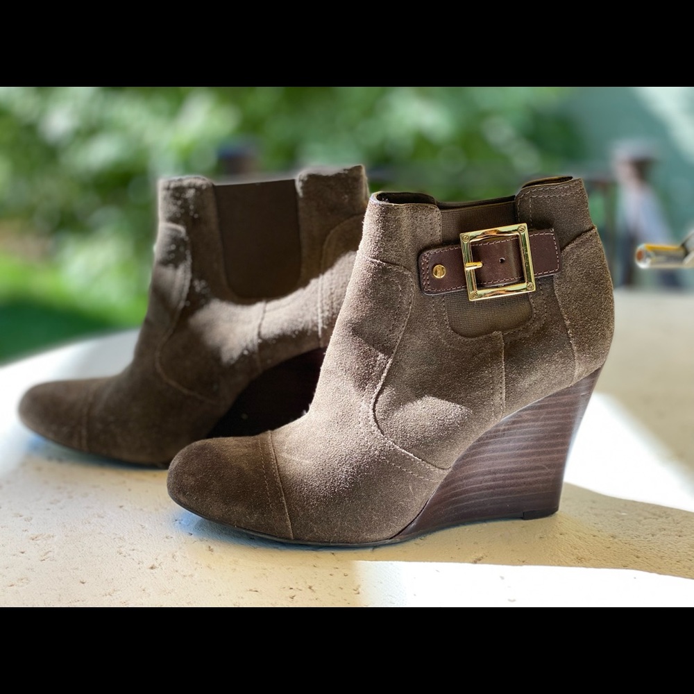 TORY BURCH Adrienne Suede Wedge Booties